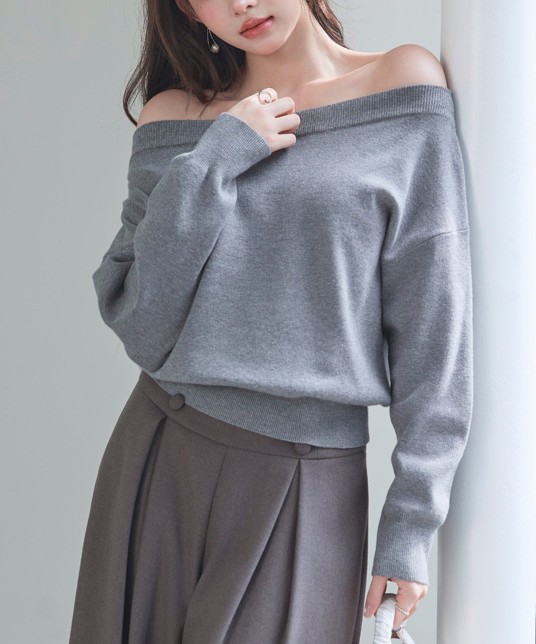 Convertible Off-Shoulder Knit Top OEM ODM reference 13 - additional view 13