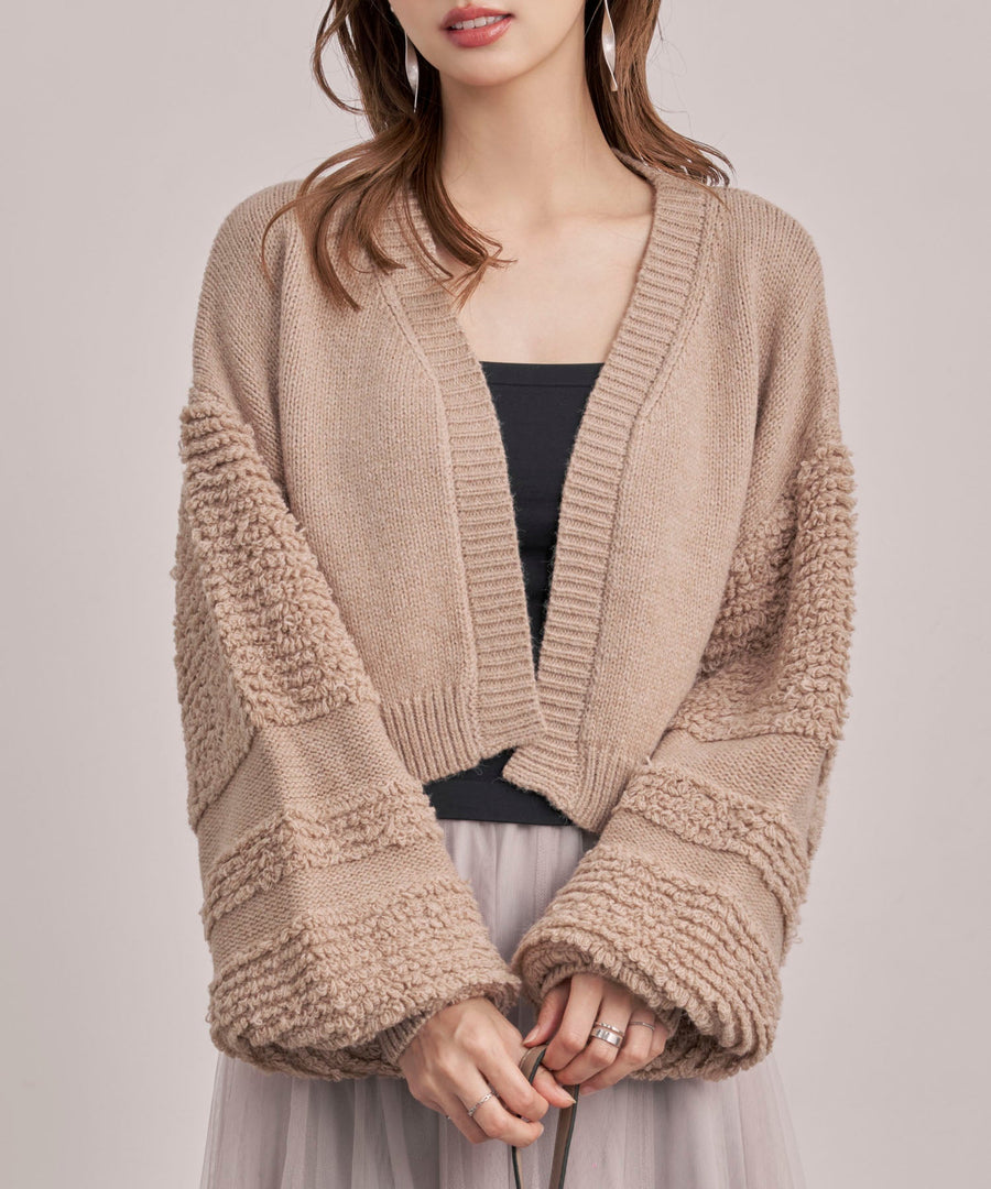 Cropped Voluminous Knit Cardigan OEM ODM reference 1