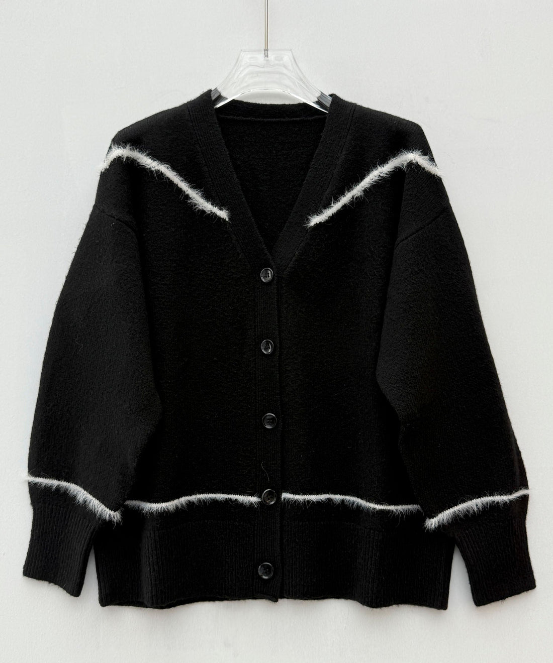 Contrast-Trim Long Knit Cardigan OEM ODM reference 11 - additional view 11