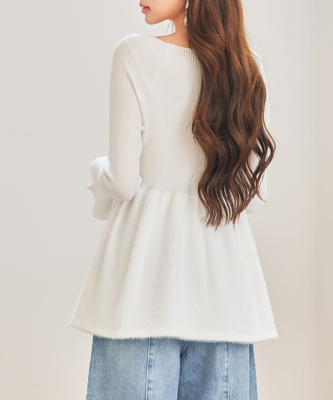 Voluminous Peplum Rib-Knit Top OEM ODM reference 12 - additional view 12