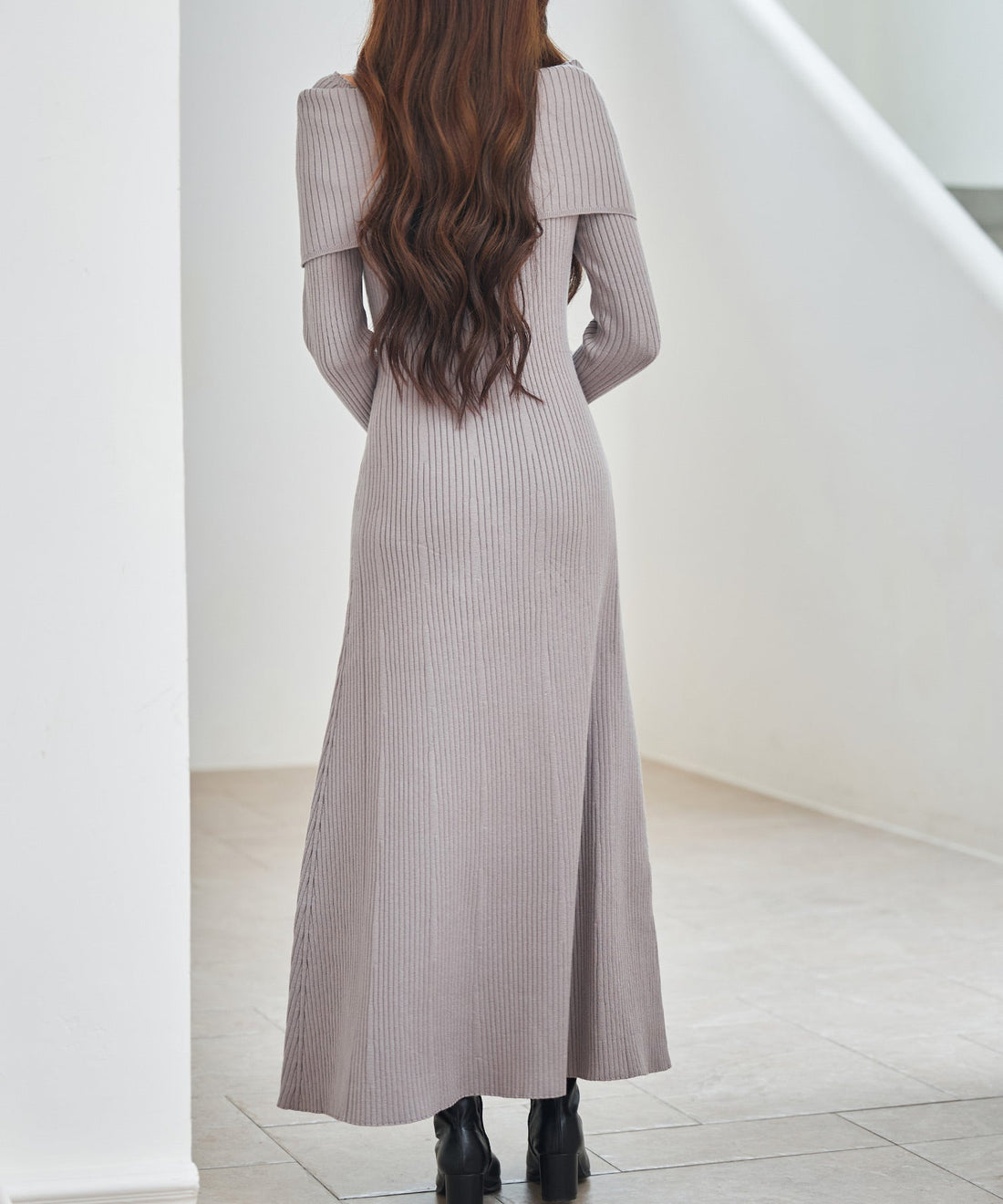 Off-Shoulder Long Knit Dress OEM ODM reference 13 - additional view 13