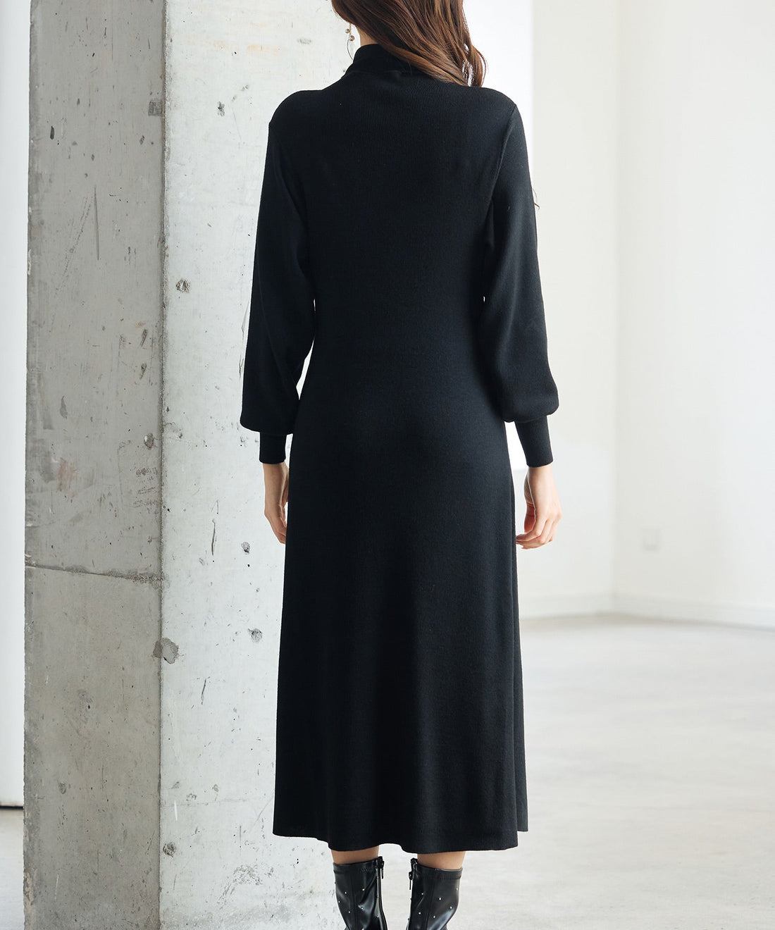 Midi Knit Dress with Matching Scarf OEM ODM reference 9 - additional view 9
