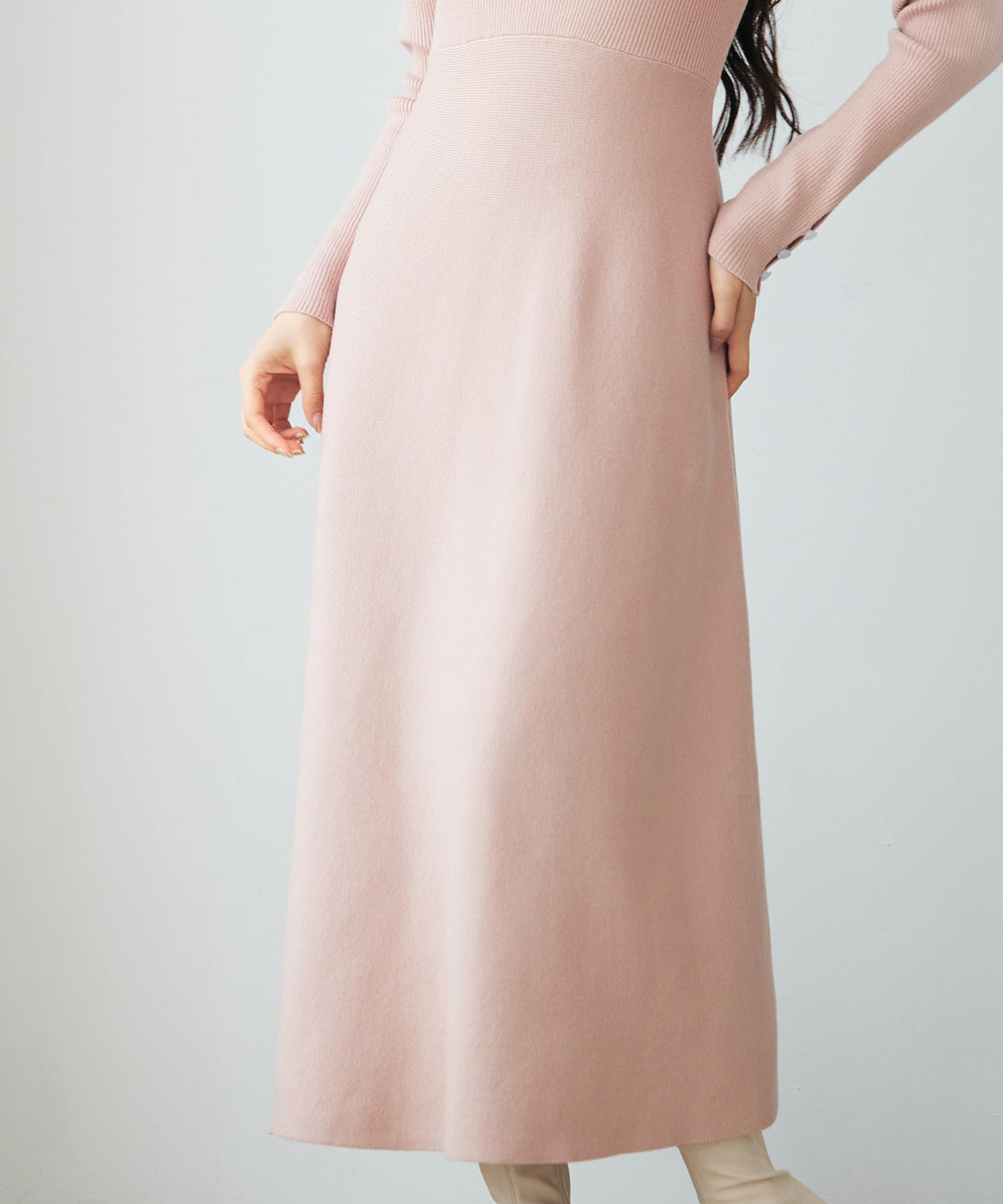 Asymmetric-Neck Midi Knit Dress OEM ODM reference 10 - additional view 10