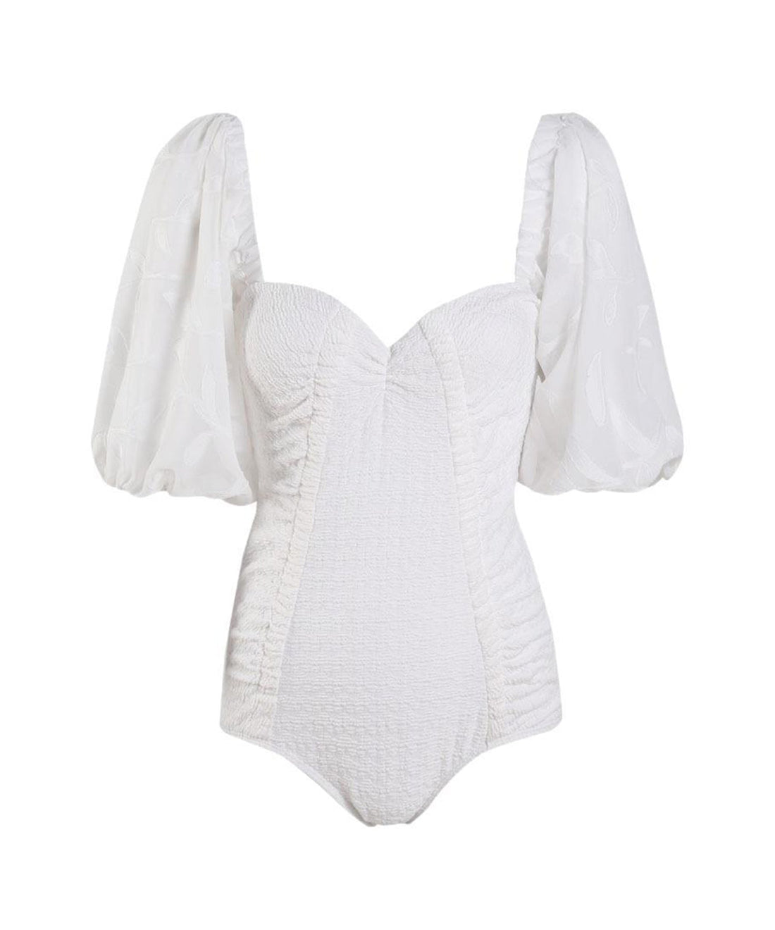 Gathered Volume-Sleeve One-Piece Swimsuit OEM ODM reference 10 - additional view 10