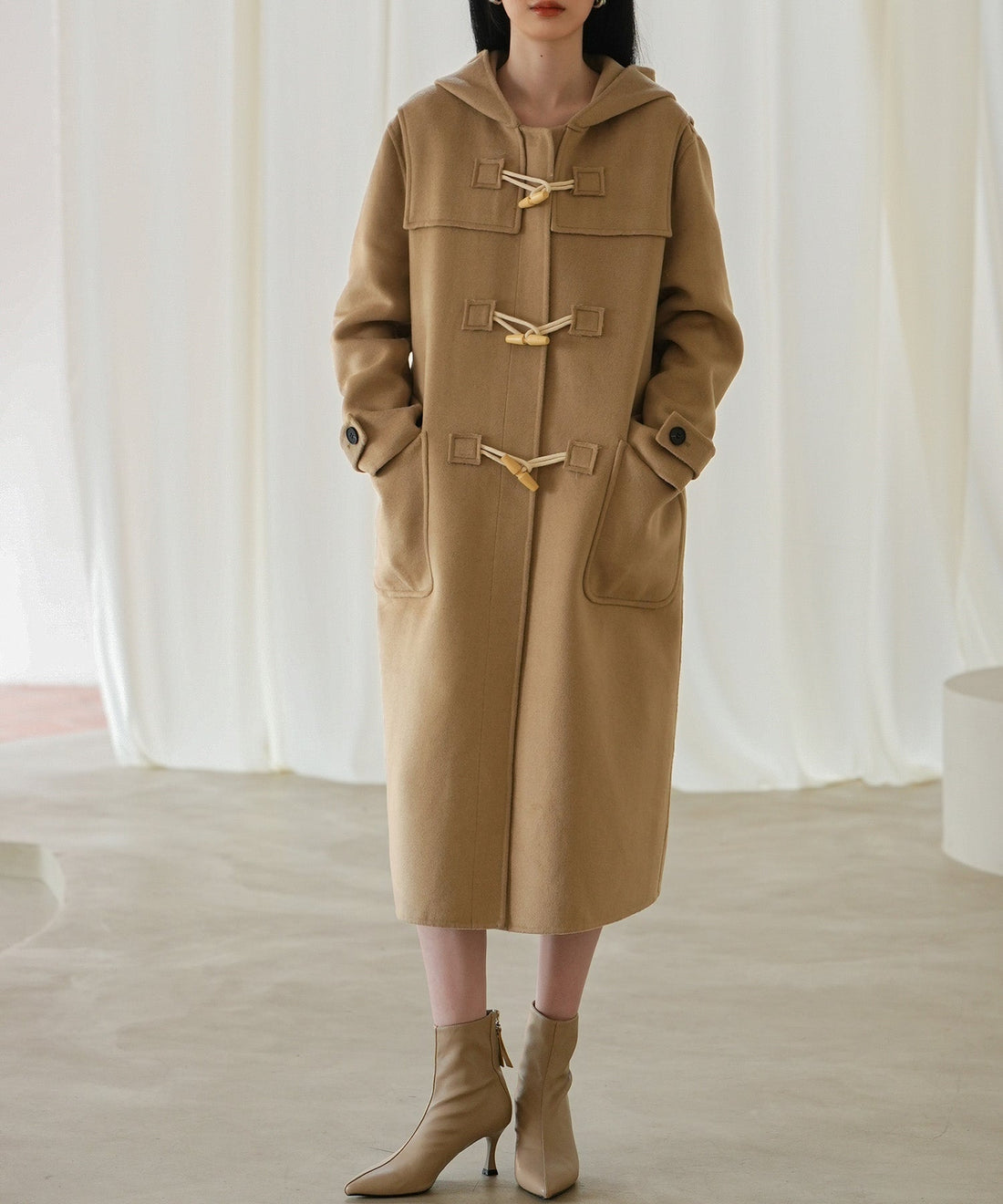 Hooded Long Coat with Toggle Fastenings OEM ODM reference 14 - additional view 14