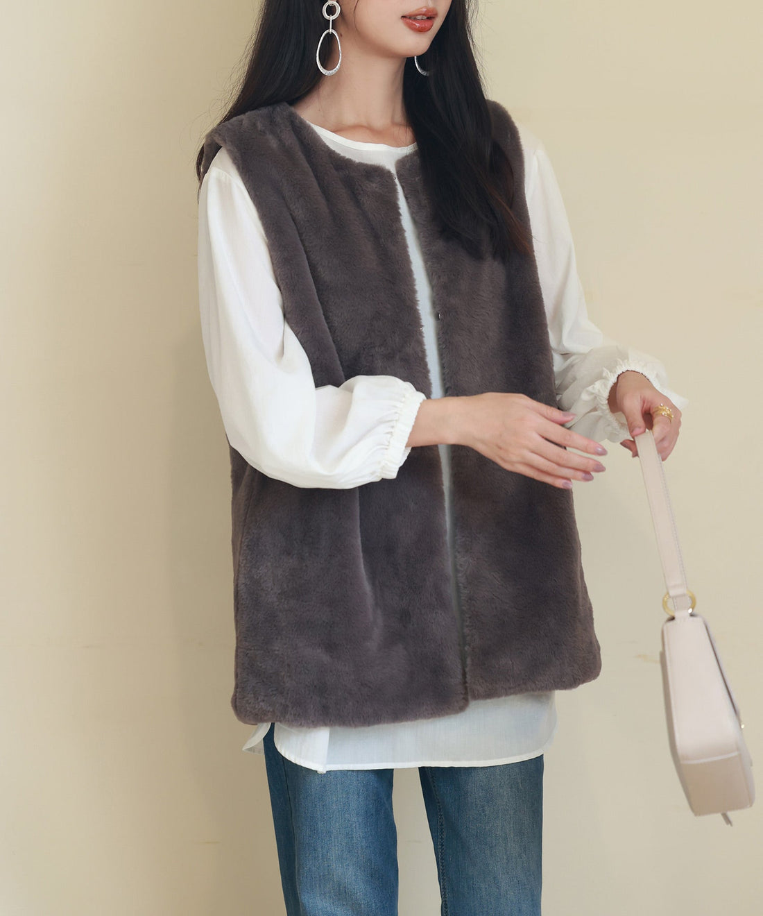 Plush Mid-Length Faux-Fur Gilet OEM ODM reference 11 - additional view 11