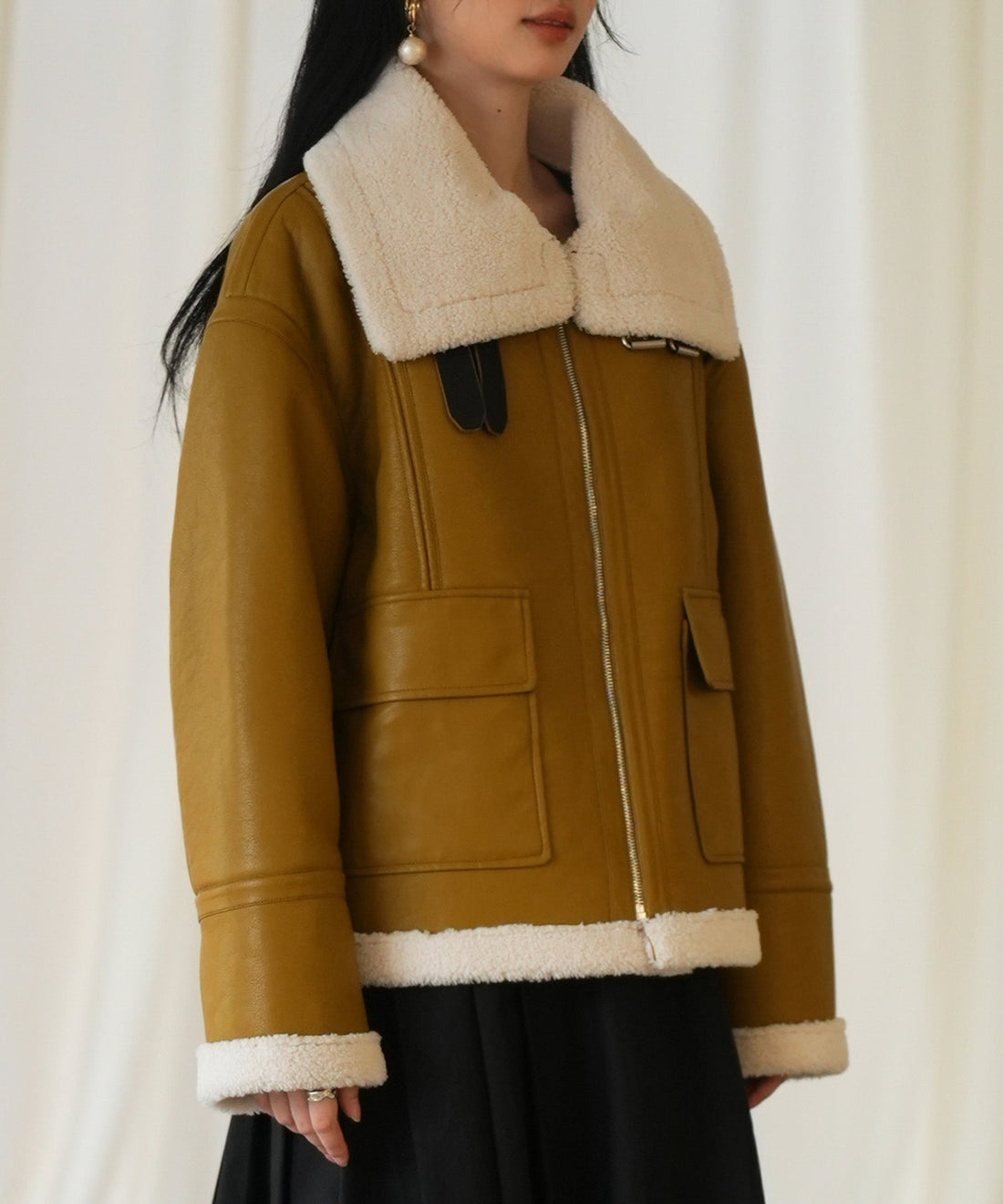 Faux-Leather Shearling Jacket OEM ODM reference 12 - additional view 12