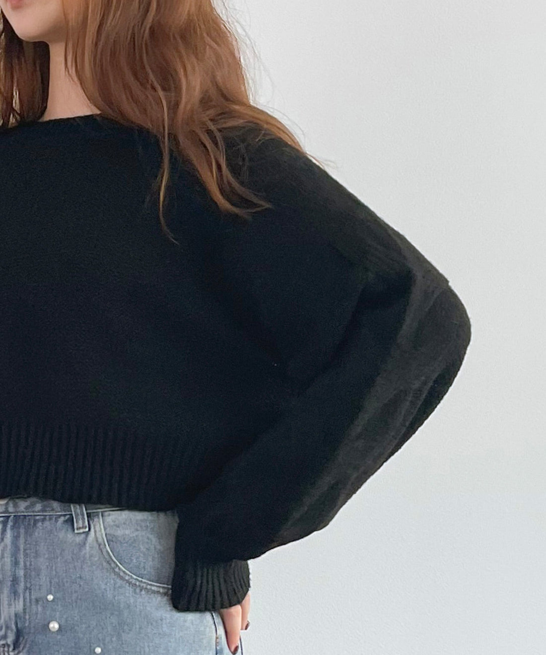 Reverse-Stockinette Cropped Knit Top OEM ODM reference 15 - additional view 15