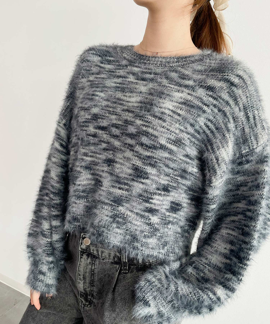 Shaggy Crew-Neck Knit Pullover OEM ODM reference 10 - additional view 10