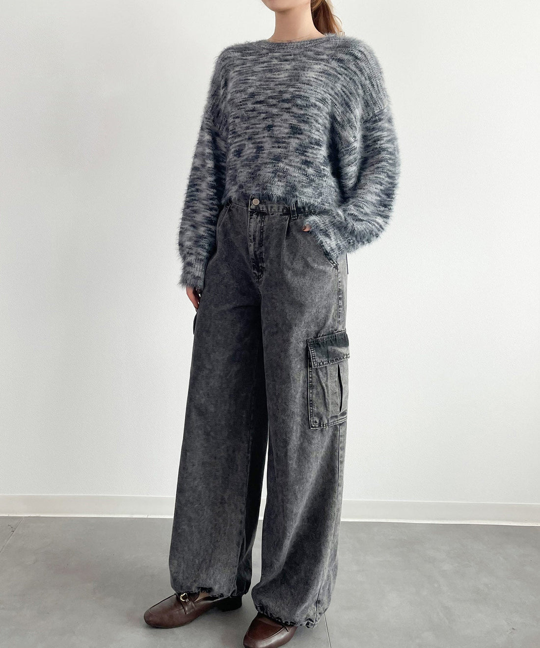 Shaggy Crew-Neck Knit Pullover OEM ODM reference 14 - additional view 14