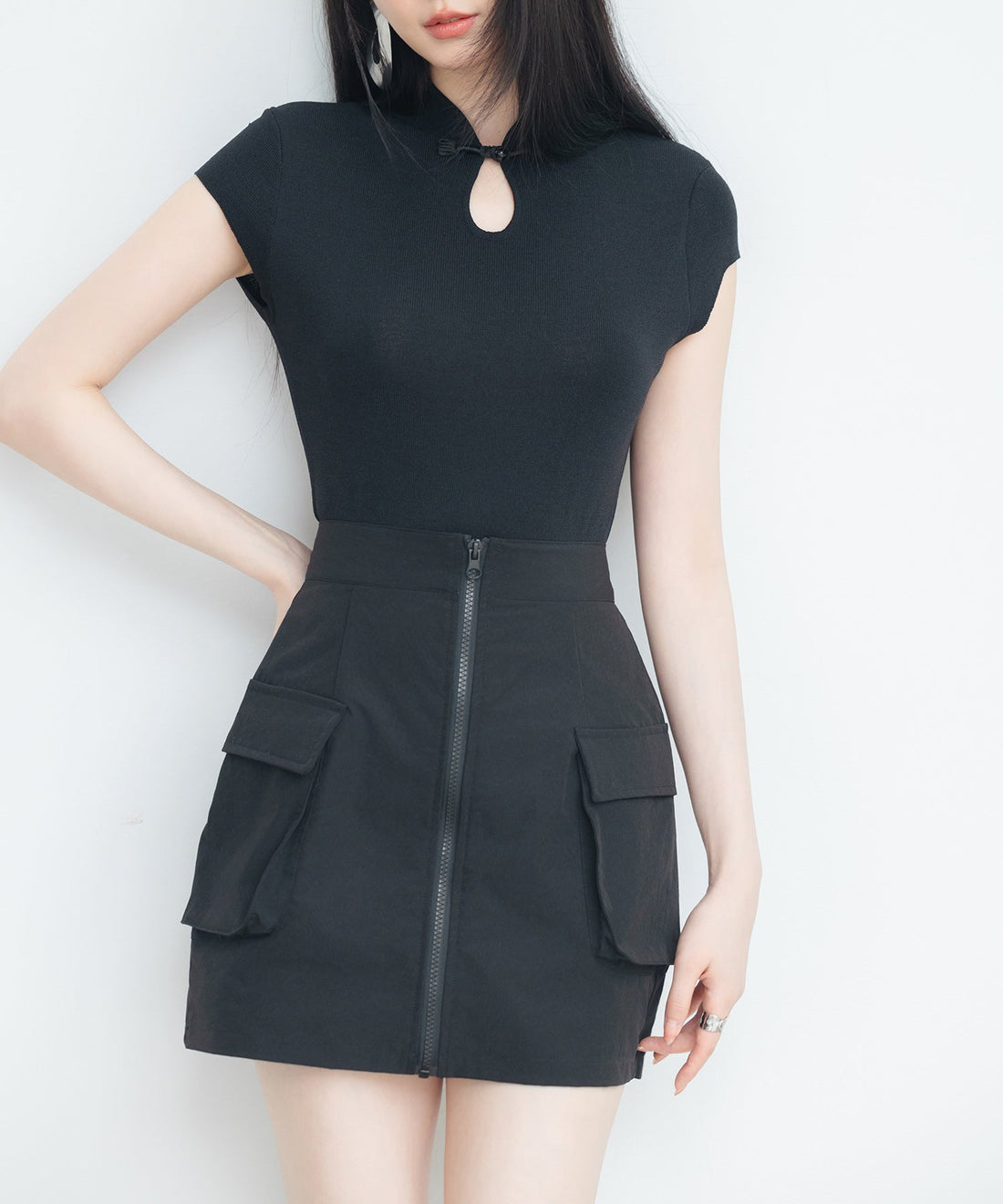 Nylon Cargo-Style Mini Skirt OEM ODM reference 13 - additional view 13