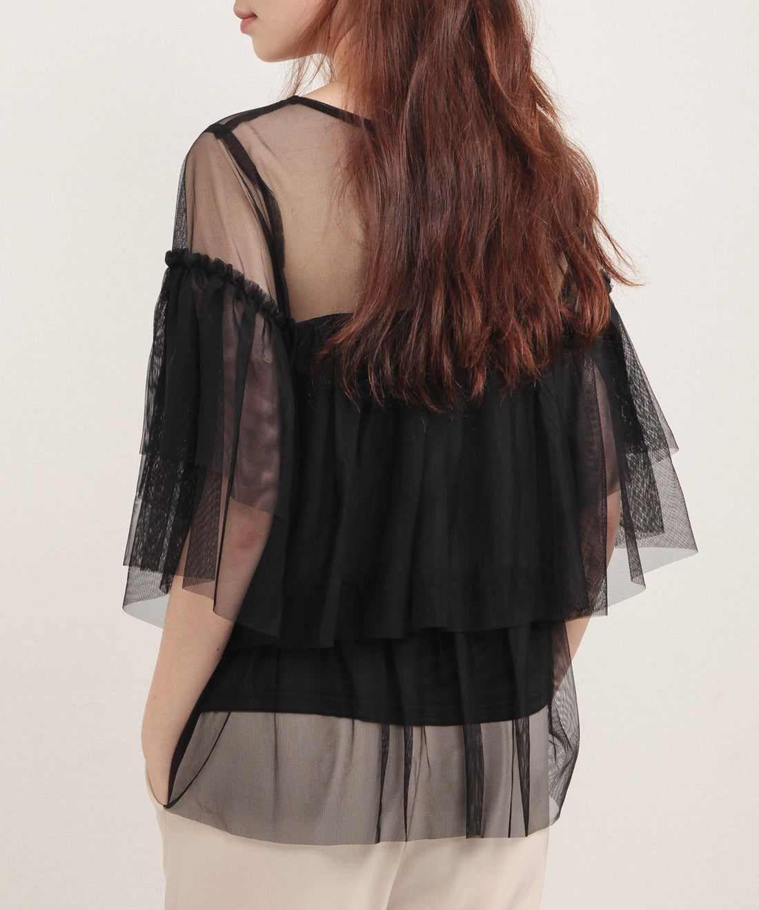Three-Quarter-Sleeve Tiered Tulle Blouse OEM ODM reference 11 - additional view 11