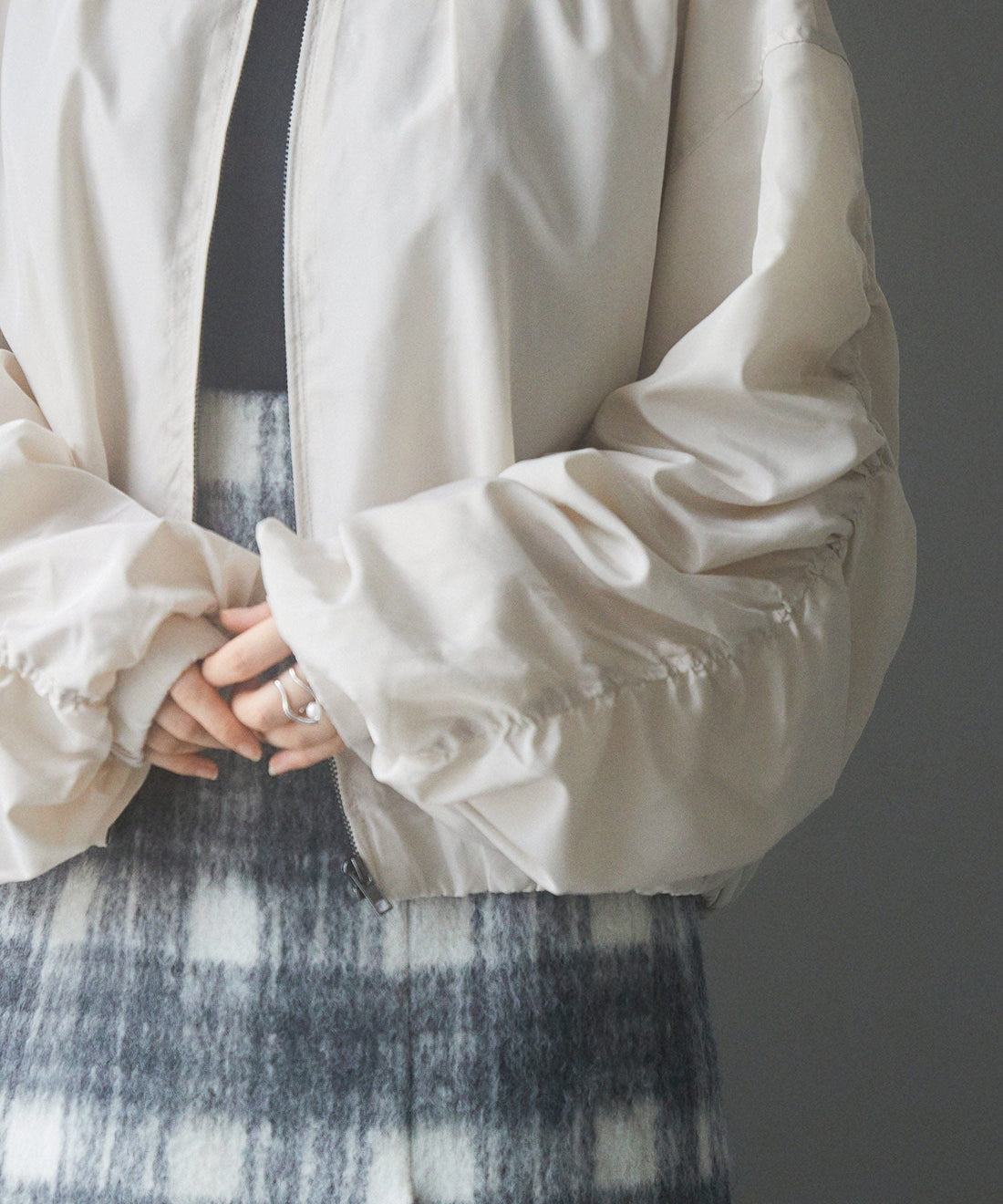 Collarless Gathered-Sleeve Blouson OEM ODM reference 12 - additional view 12