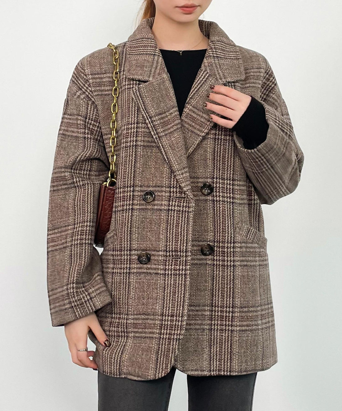 Check-Pattern Mid-Length Jacket OEM ODM reference 14 - additional view 14