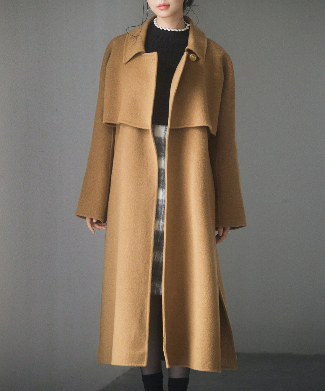 Wool-Blend Belted Yoke Coat OEM ODM reference 10 - additional view 10