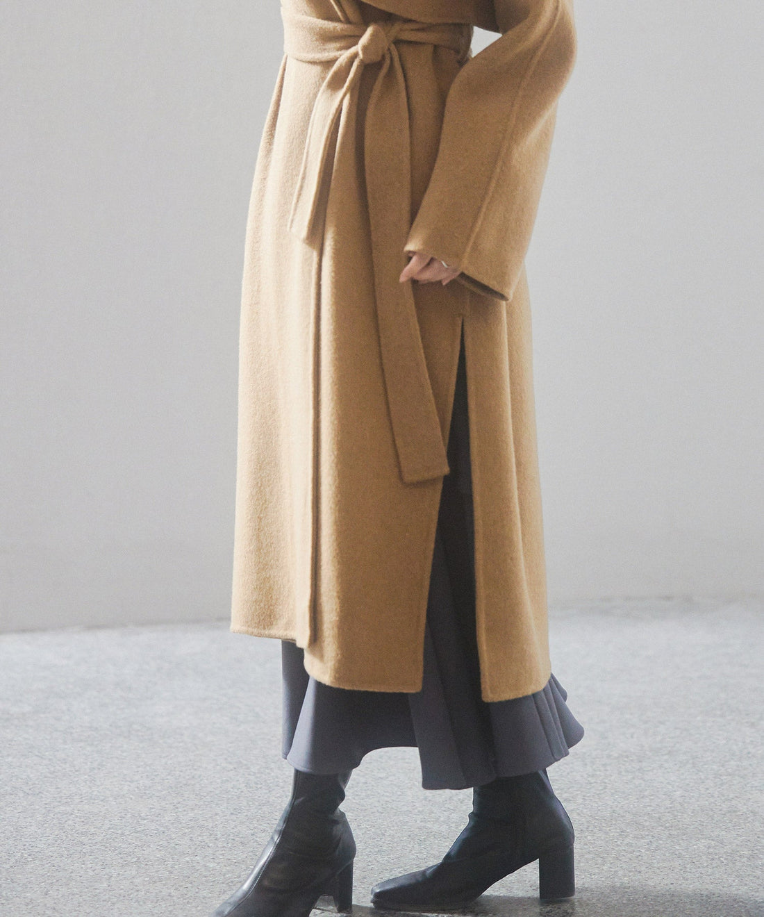 Wool-Blend Belted Yoke Coat OEM ODM reference 14 - additional view 14