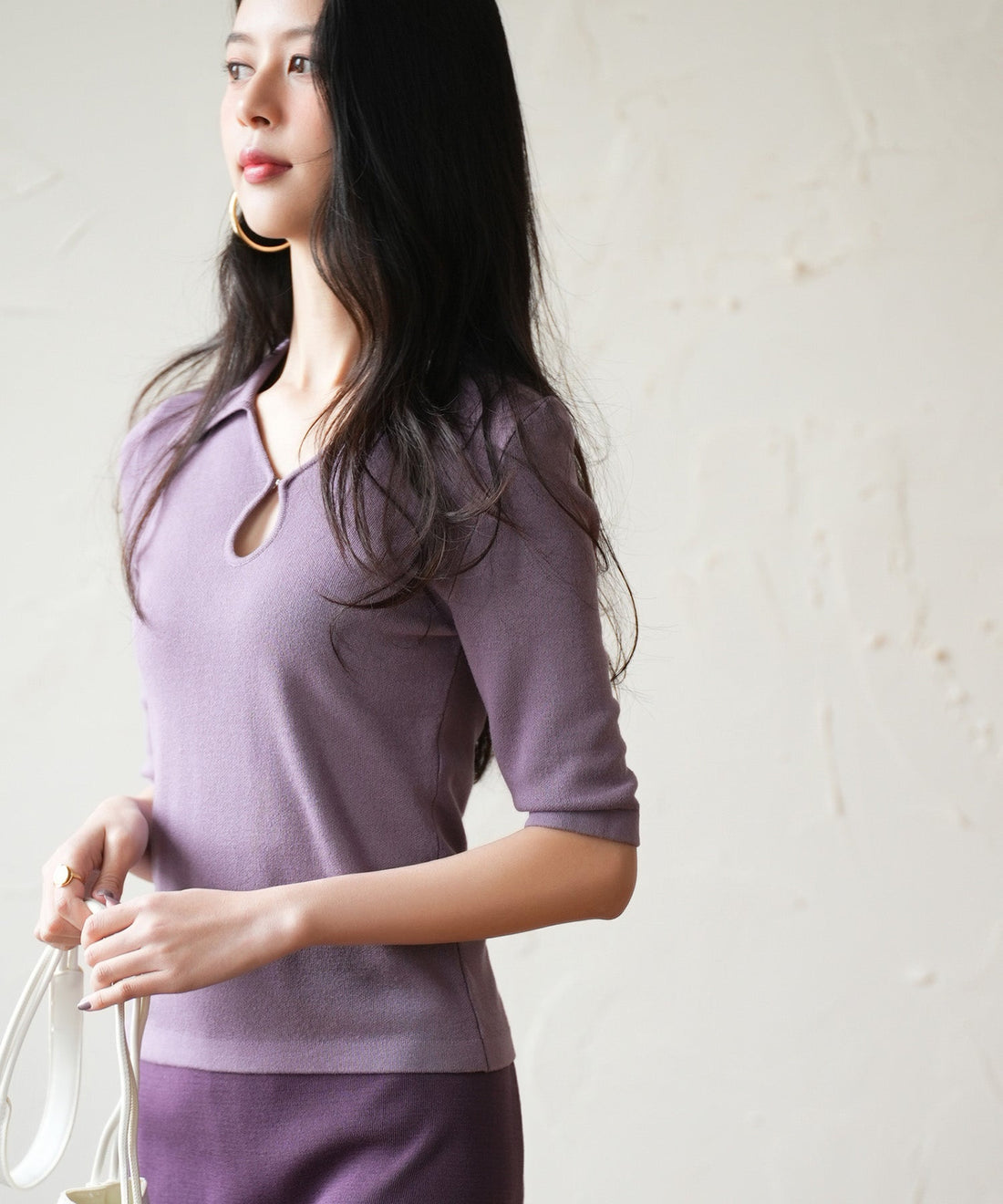 Cool-Touch Polo-Neck Half-Sleeve Knit Top OEM ODM reference 13 - additional view 13