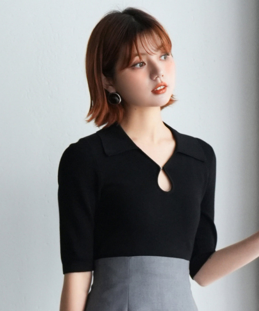 Cool-Touch Polo-Neck Half-Sleeve Knit Top OEM ODM reference 9 - additional view 9