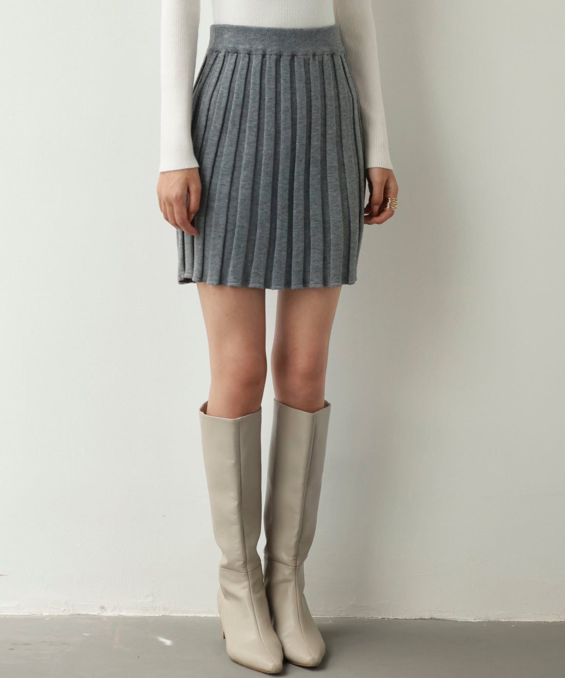 Pleated-Effect Rib-Knit Mini Skirt OEM ODM reference 8 - additional view 8