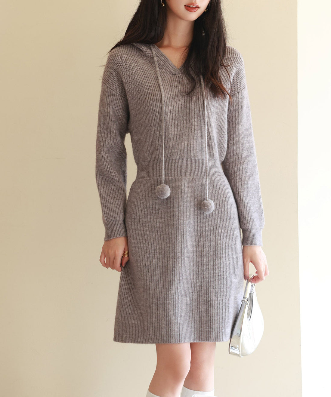 Hooded Knit Mini Dress OEM ODM reference 8 - additional view 8