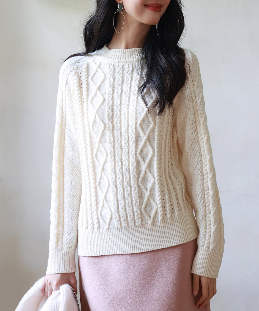 Textured-Knit Raglan-Sleeve Pullover OEM ODM reference 1