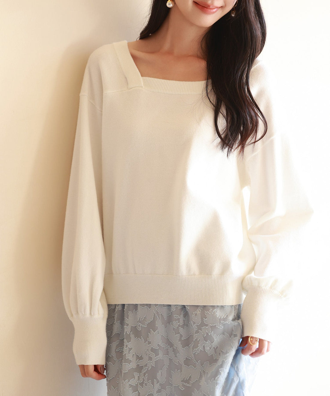 2-Way Asymmetric-Neck Knit Pullover OEM ODM reference 10 - additional view 10