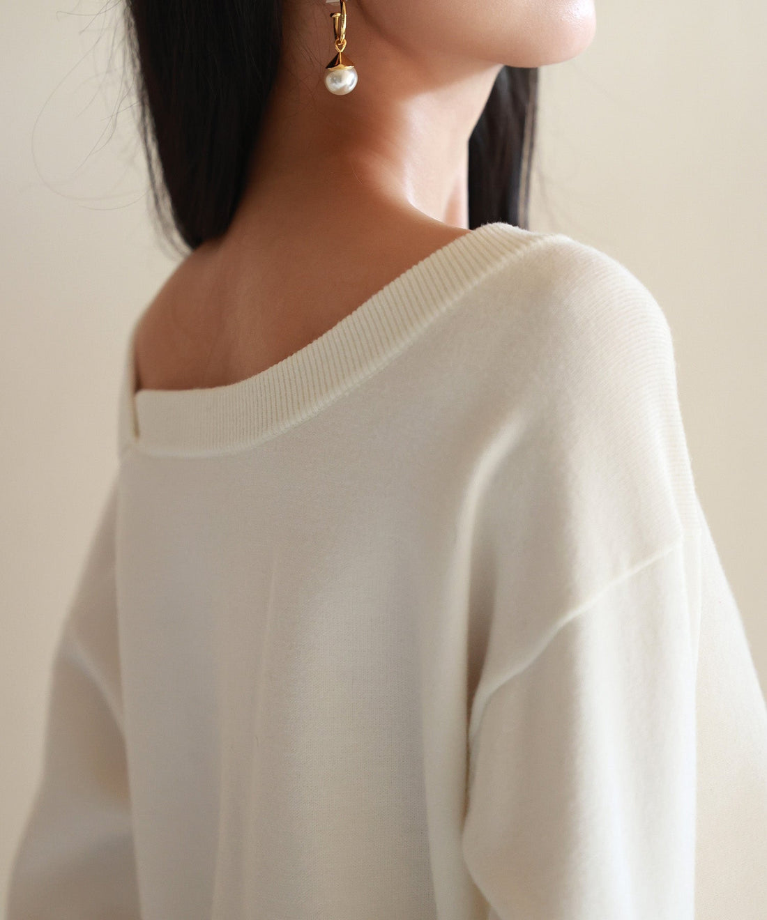 2-Way Asymmetric-Neck Knit Pullover OEM ODM reference 11 - additional view 11