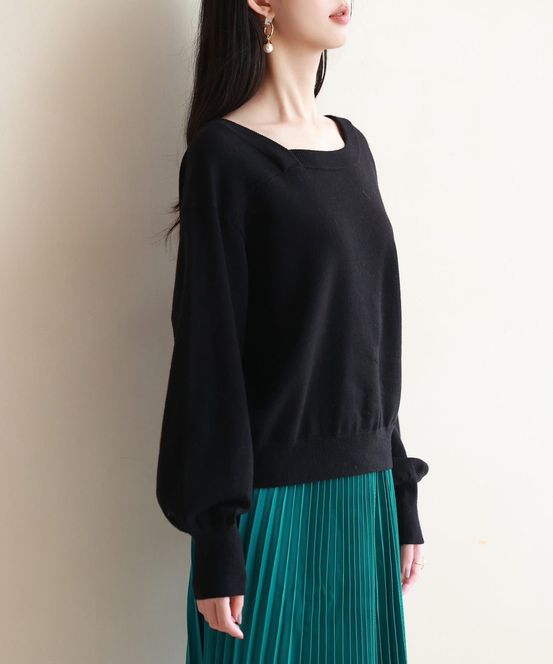 2-Way Asymmetric-Neck Knit Pullover OEM ODM reference 13 - additional view 13