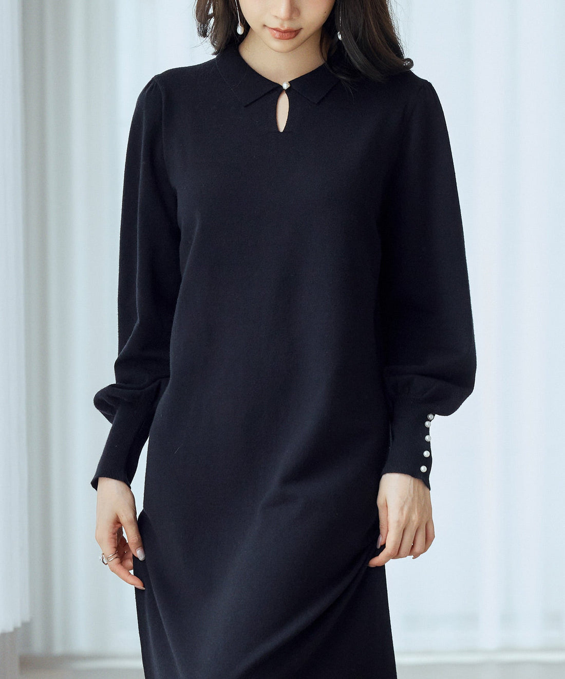 Shirt-Collar Mutton-Sleeve Midi Dress OEM ODM reference 14 - additional view 14