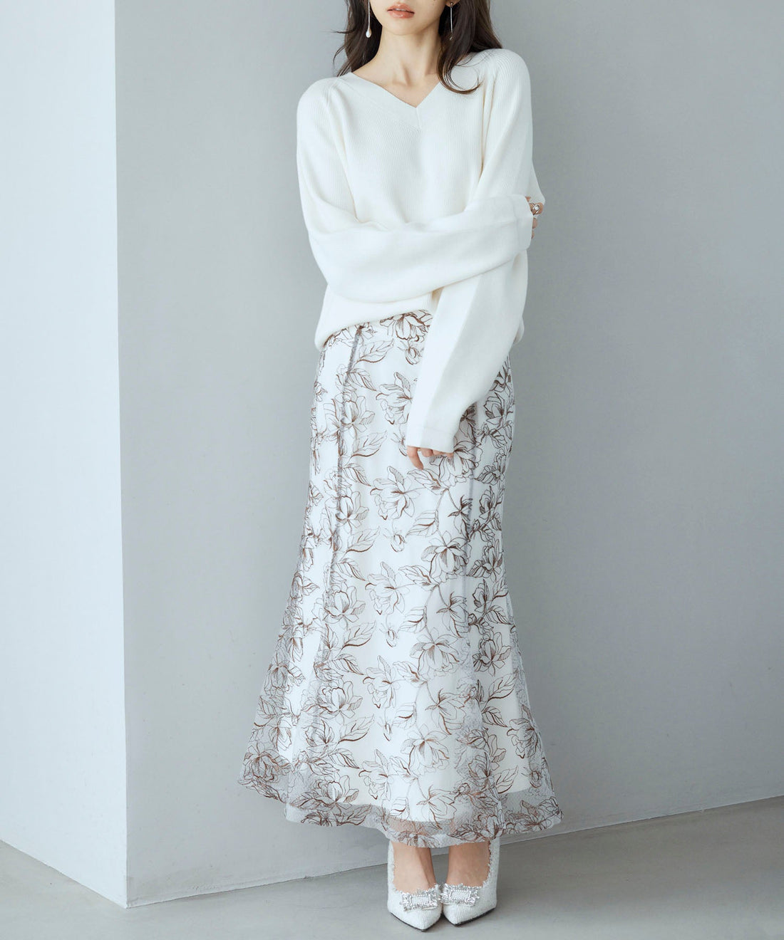 Deep V-Neck Ribbed Knit Pullover OEM ODM reference 8 - additional view 8