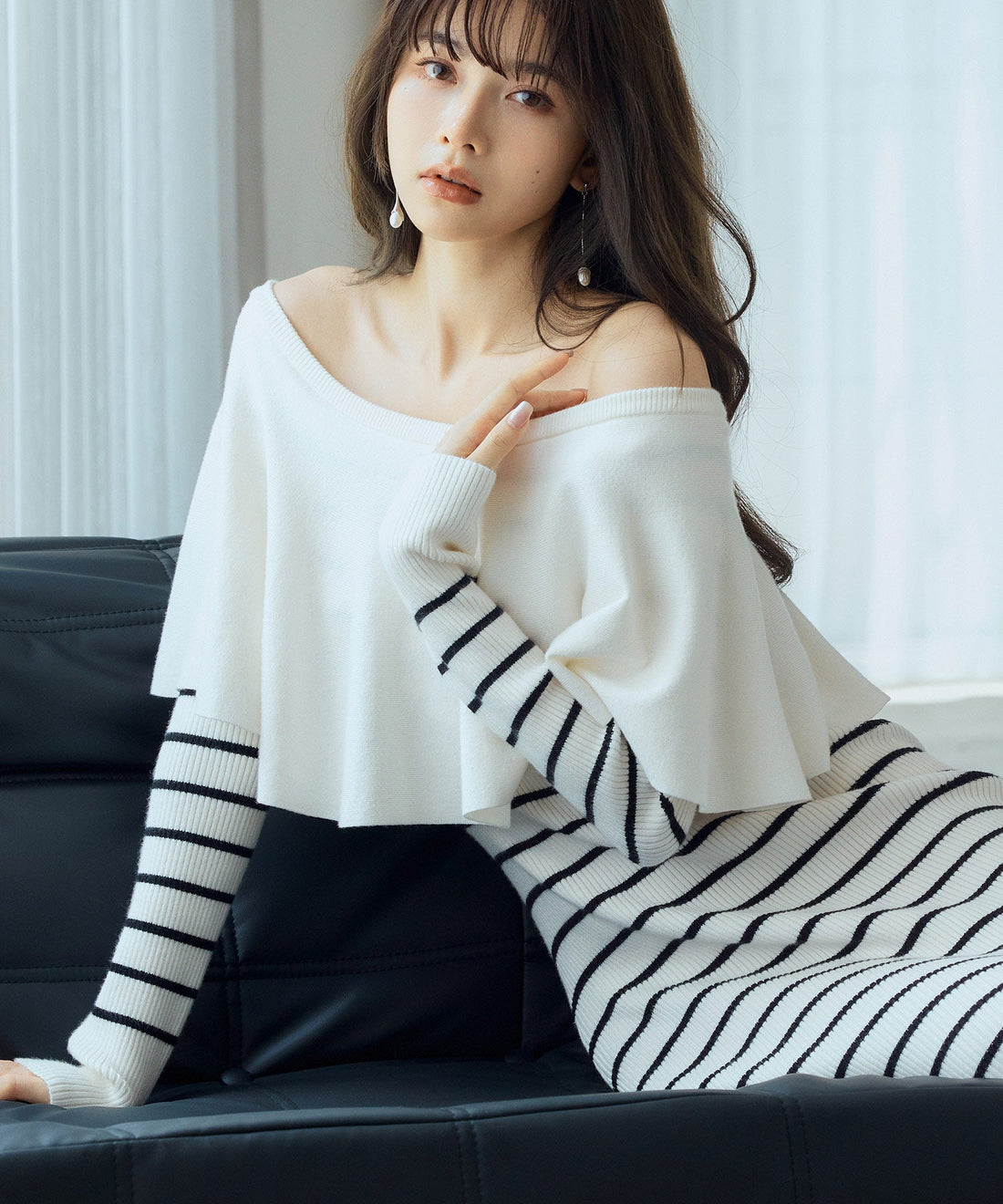 2-Way Cape-Collar Knit Dress OEM ODM reference 8 - additional view 8