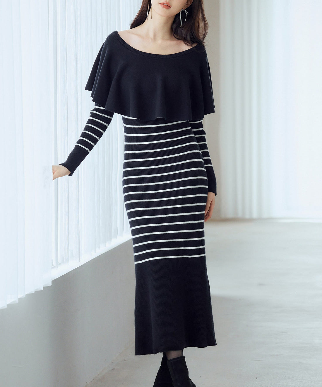 2-Way Cape-Collar Knit Dress OEM ODM reference 10 - additional view 10