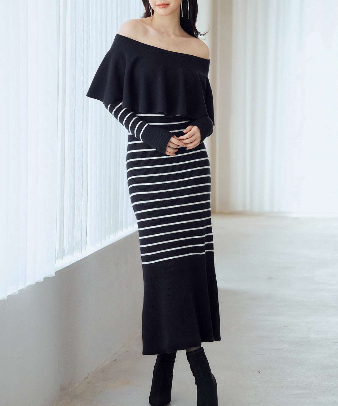 2-Way Cape-Collar Knit Dress OEM ODM reference 11 - additional view 11