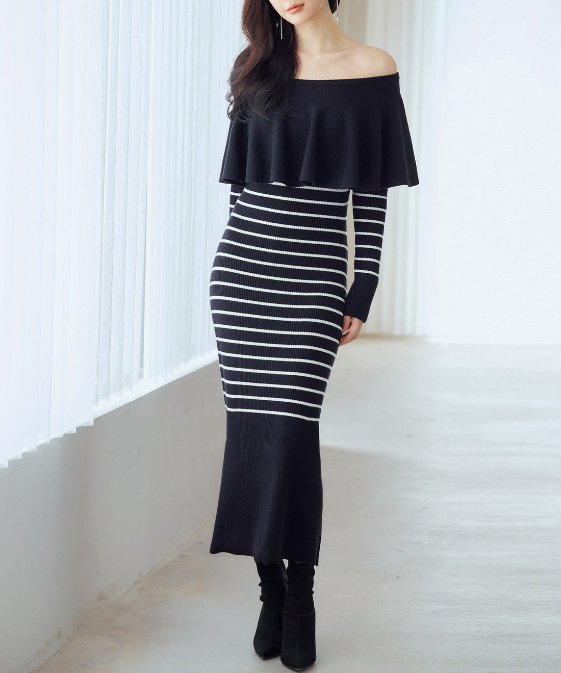 2-Way Cape-Collar Knit Dress OEM ODM reference 13 - additional view 13