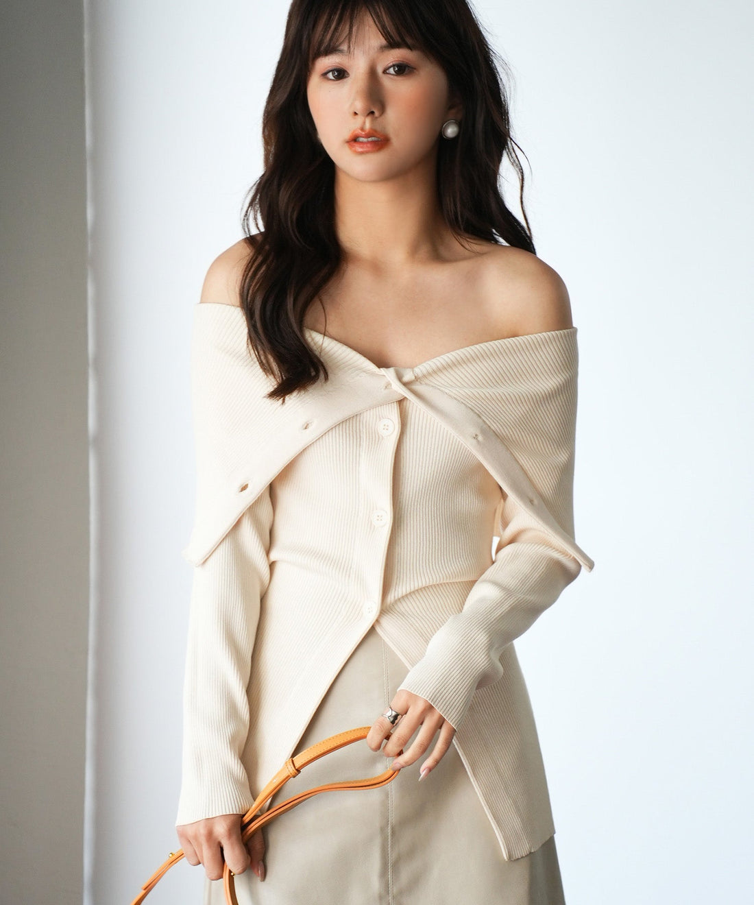 Off-Shoulder Rib-Knit Pullover OEM ODM reference 15 - additional view 15