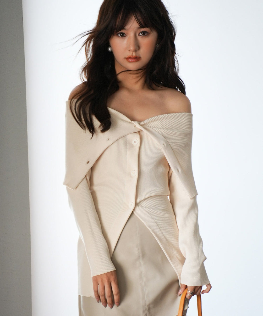 Off-Shoulder Rib-Knit Pullover OEM ODM reference 14 - additional view 14