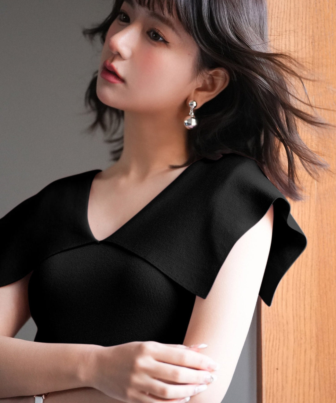 Oversized-Collar Summer Knit Top OEM ODM reference 7 - additional view 7