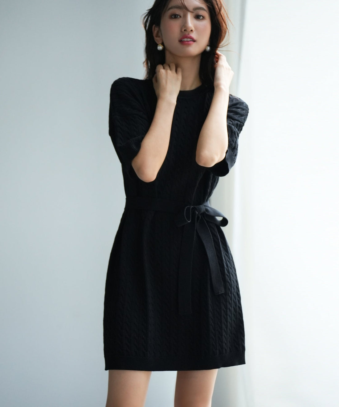 2-Way Knit Mini Dress with Arm Warmers OEM ODM reference 12 - additional view 12