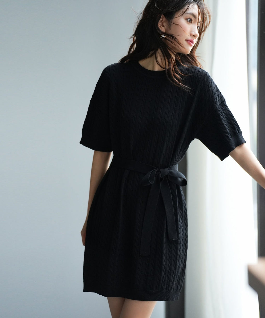 2-Way Knit Mini Dress with Arm Warmers OEM ODM reference 14 - additional view 14
