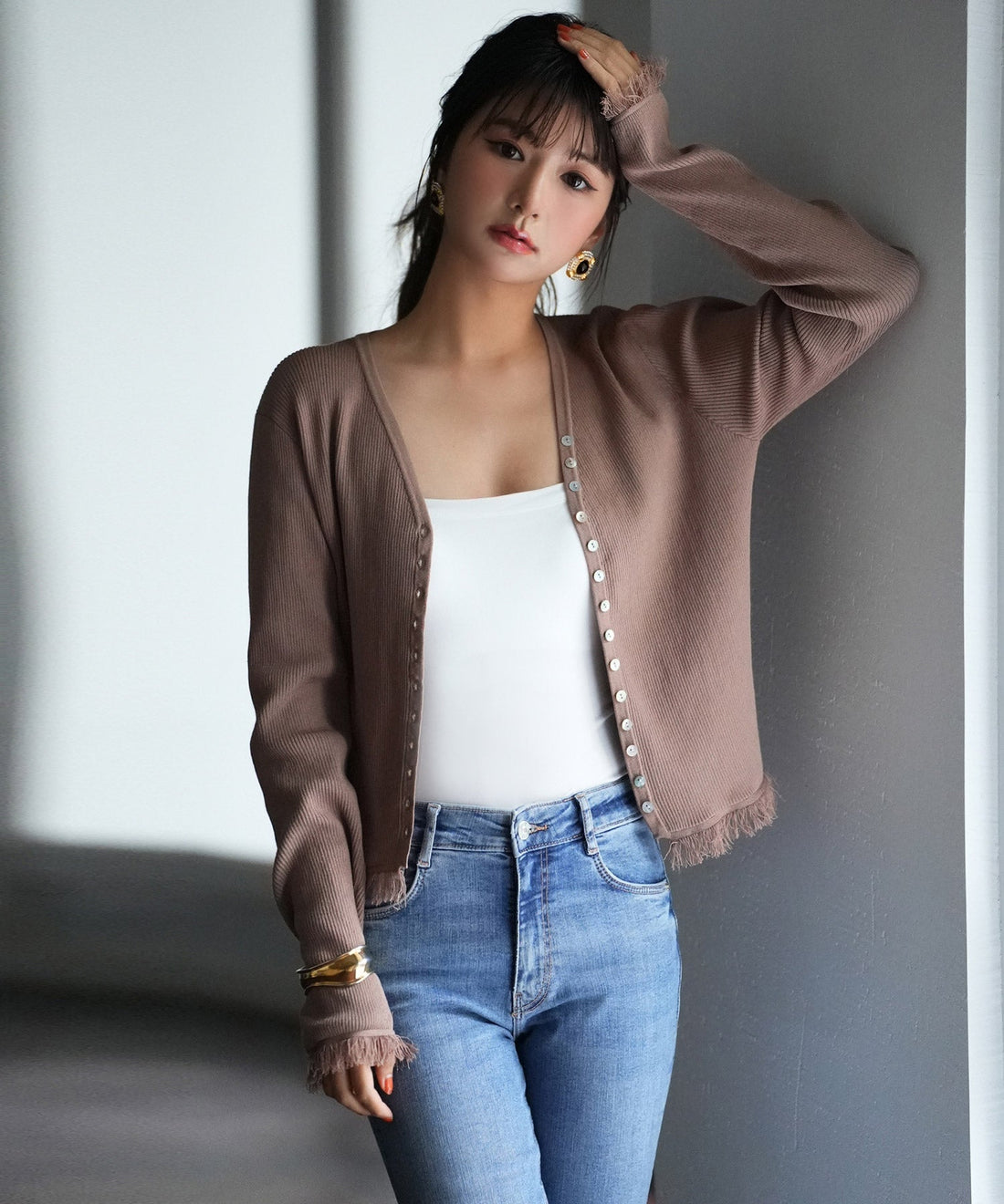 Fringe-Detail Knit Cardigan OEM ODM reference 12 - additional view 12