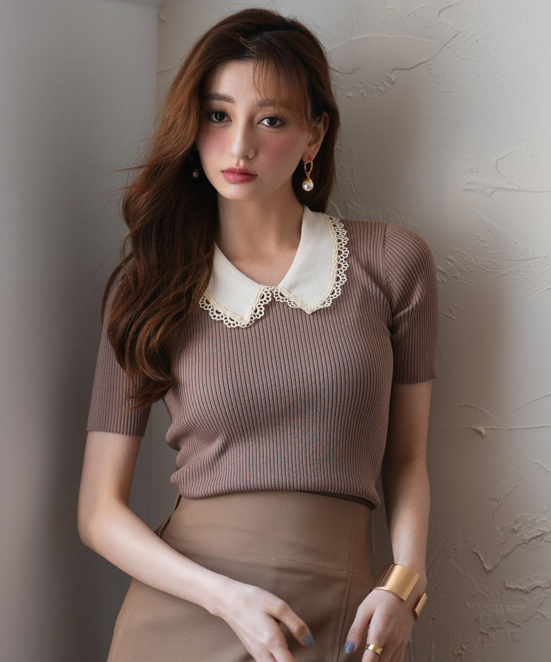 Peter Pan Collar Short-Sleeve Summer Knit OEM ODM reference 14 - additional view 14