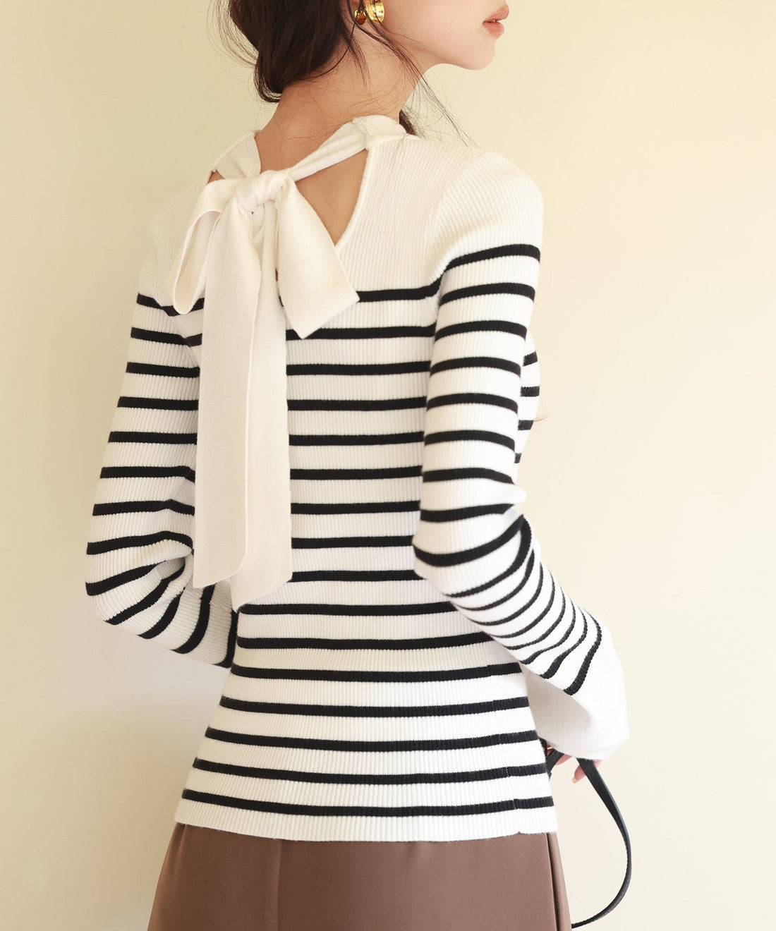 Reversible 2-Type Bow-Tie Knit Top OEM ODM reference 10 - additional view 10