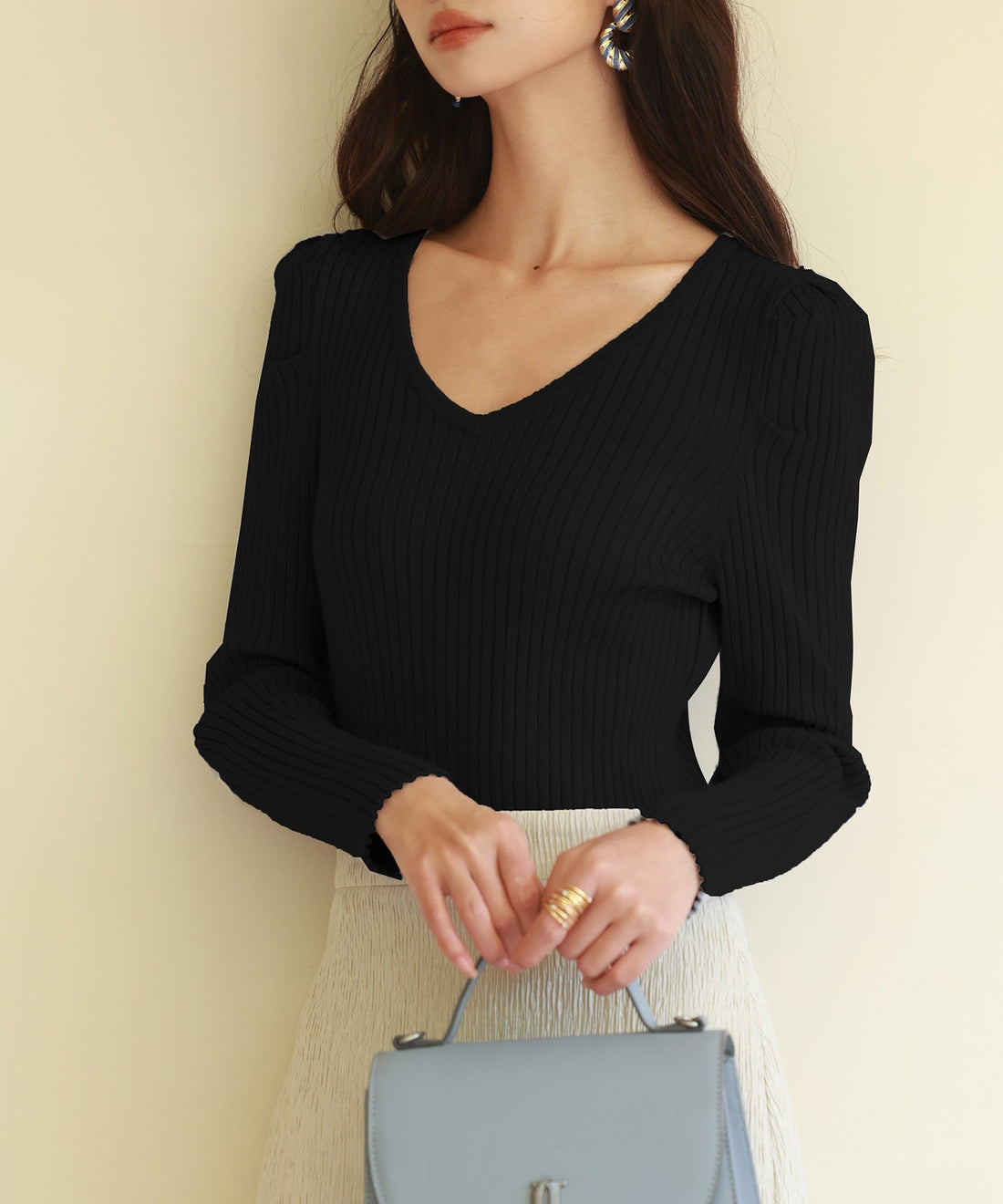 Tuck-Sleeve Rib-Knit Pullover OEM ODM reference 9 - additional view 9