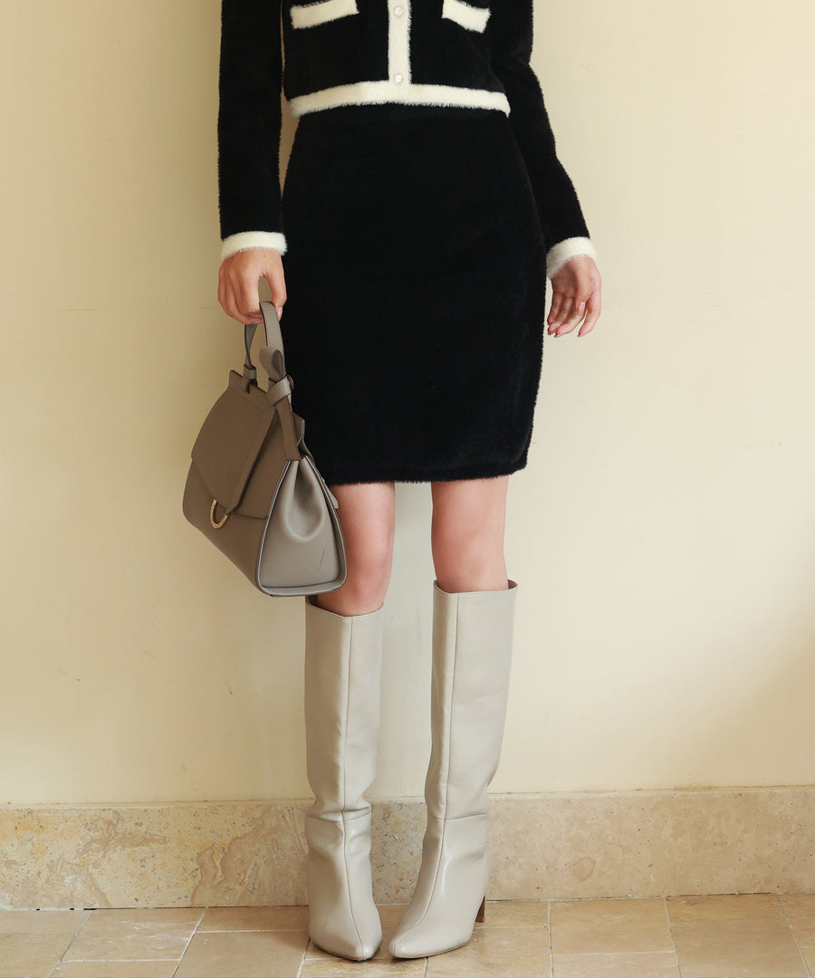 Fluffy Shaggy-Knit Mini Skirt OEM ODM reference 1
