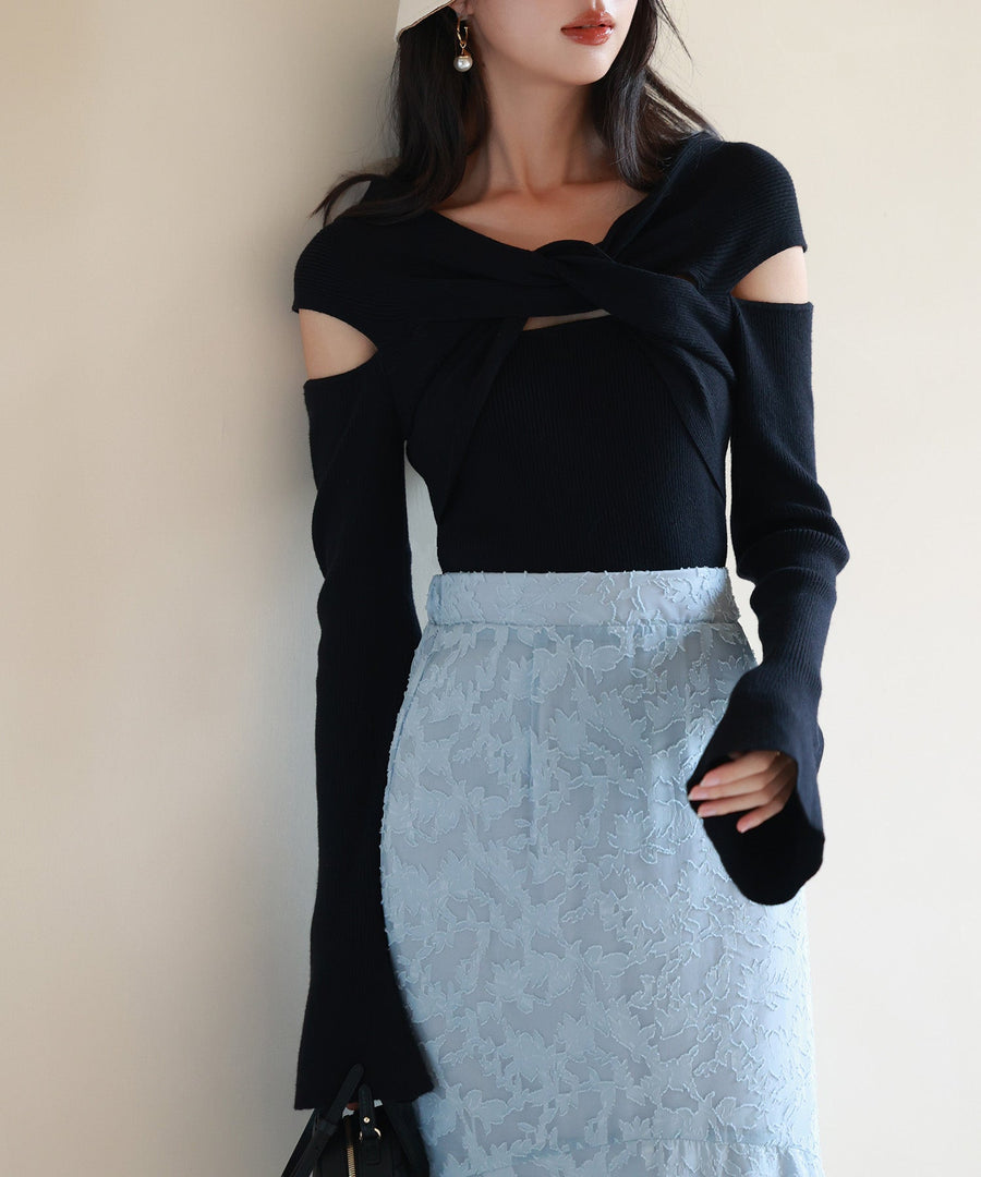 2-Way Flared-Cuff Knit Pullover OEM ODM reference 1