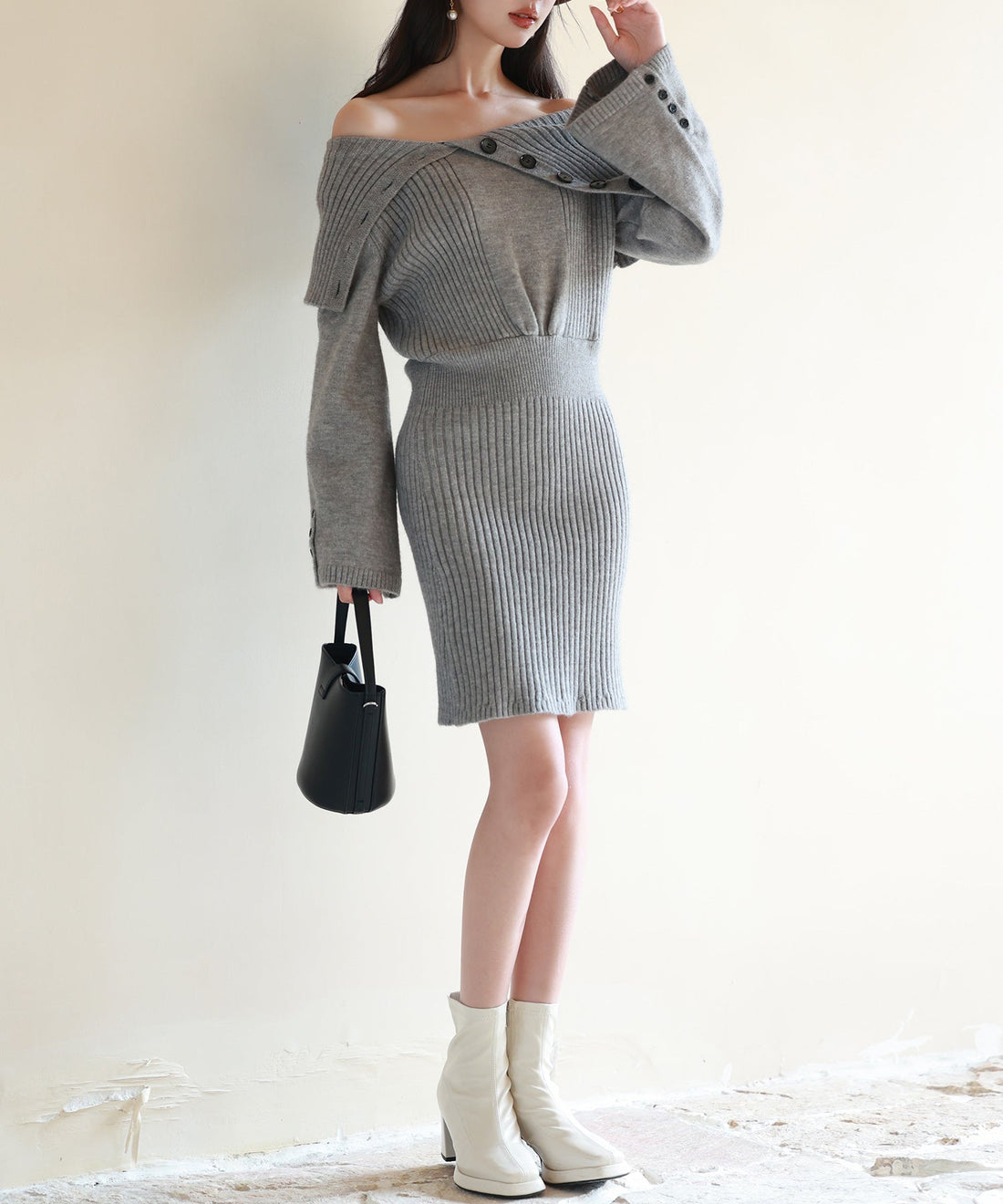3-Way Neck Above-Knee Knit Dress OEM ODM reference 12 - additional view 12