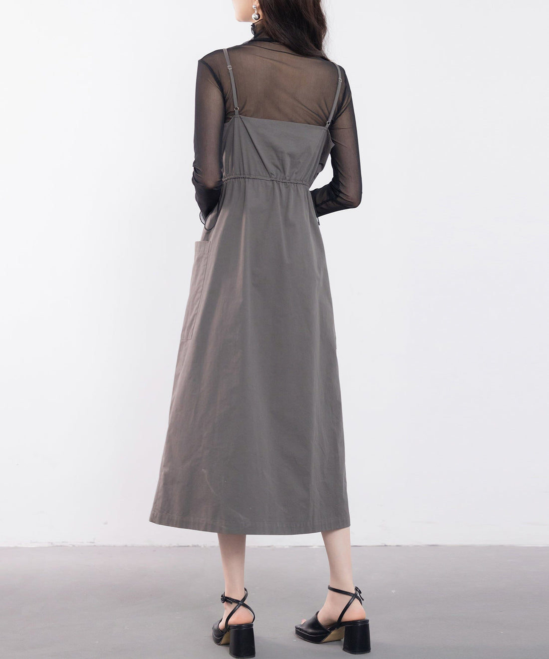 Drawstring V-Neck Cargo Camisole Dress OEM ODM reference 9 - additional view 9