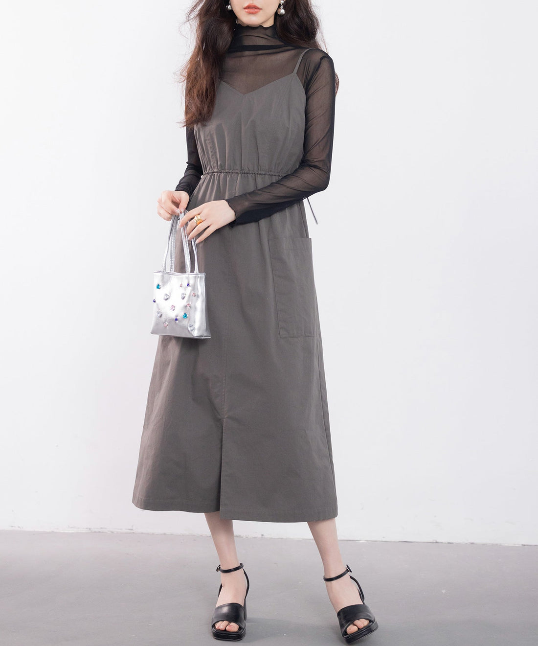 Drawstring V-Neck Cargo Camisole Dress OEM ODM reference 10 - additional view 10