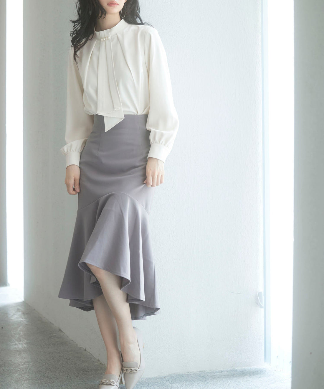 Stand-Collar Long-Sleeve Bow Blouse OEM ODM reference 11 - additional view 11