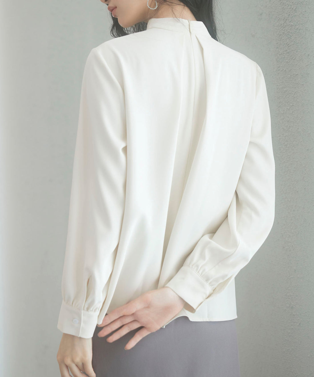 Stand-Collar Long-Sleeve Bow Blouse OEM ODM reference 9 - additional view 9